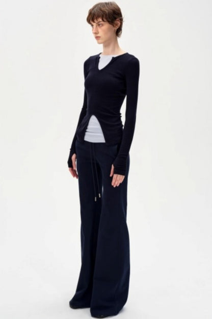 V-Neck Slim Fit Panel Base Top