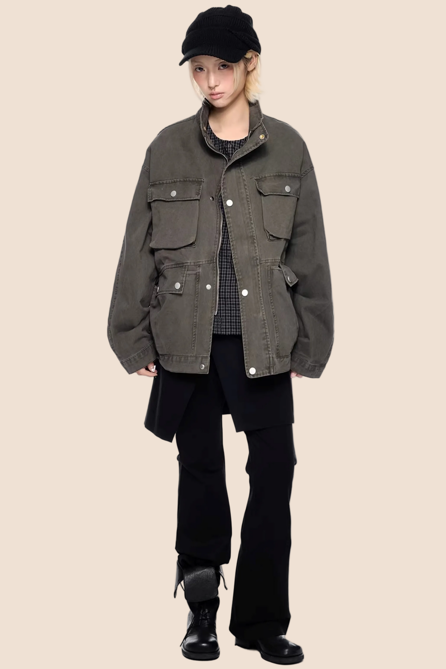 Barn-Style Distressed Work Jacket