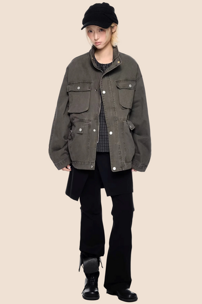 Barn-Style Distressed Work Jacket