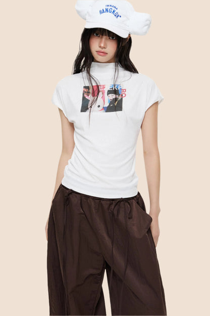 Fitted Short Sleeve Crop Tee