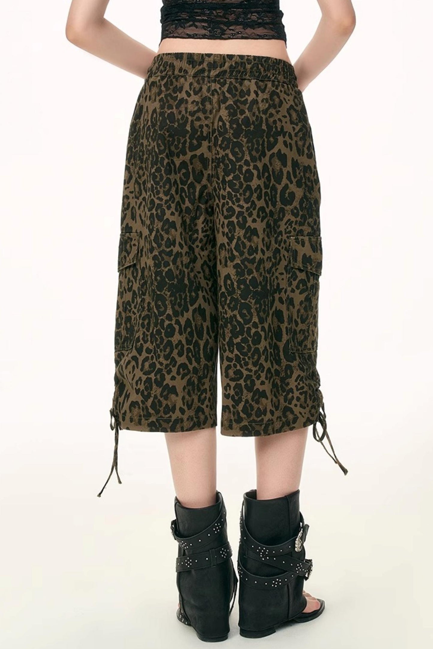 Casual Leopard Drawstring Trousers