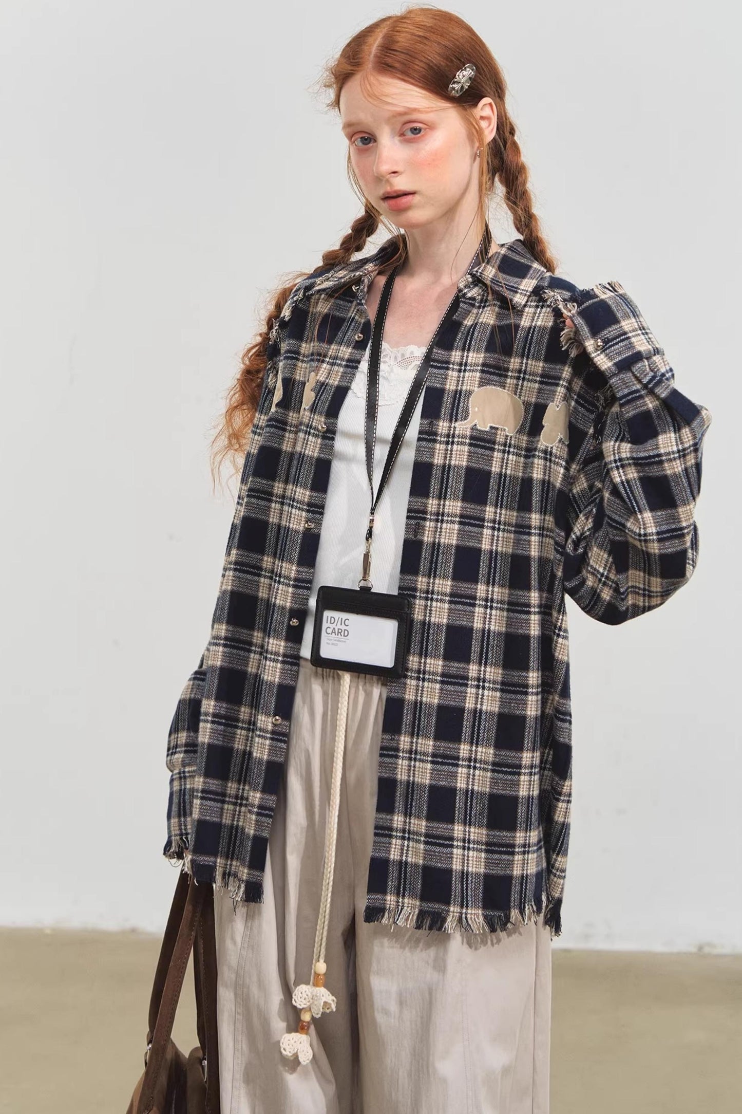 Plaid Collar Sweater Set-Up