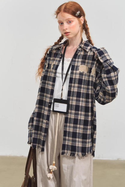 Plaid Collar Sweater Set-Up