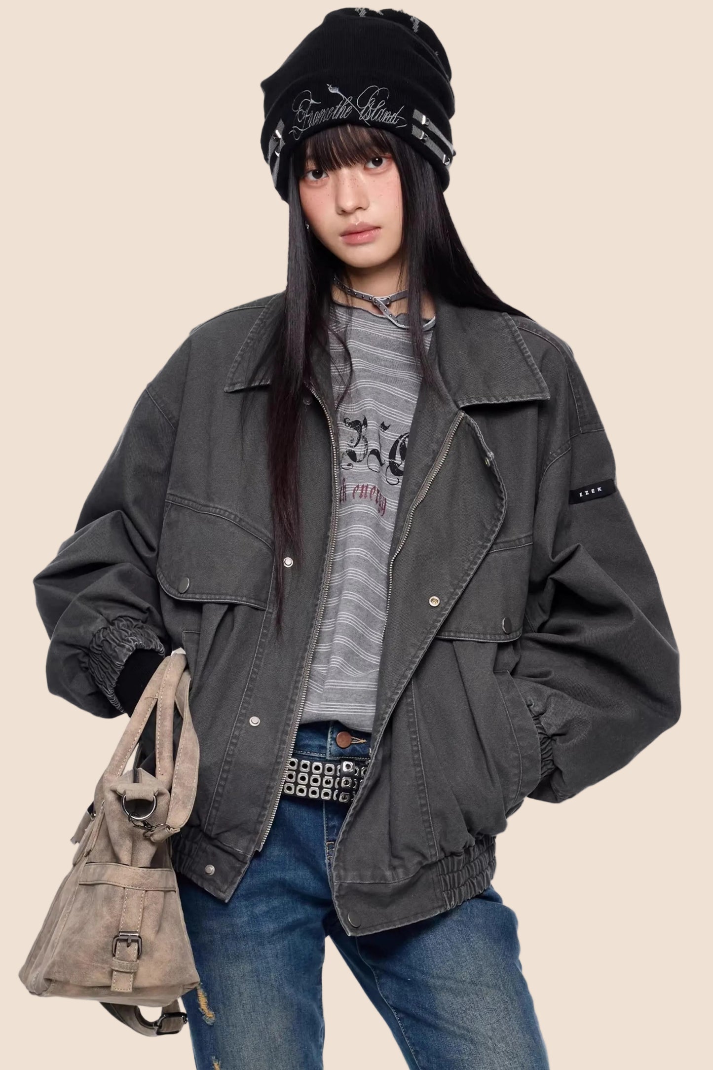 Retro gewaschene Jeansjacke