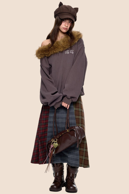 Autumn Drape Midi Skirt