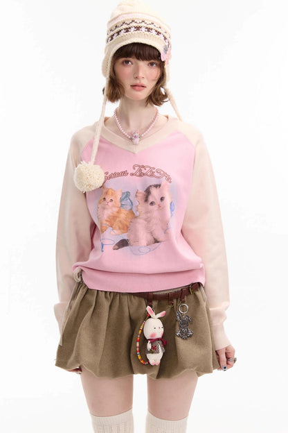 Autumn Knitted V-Neck Sweater