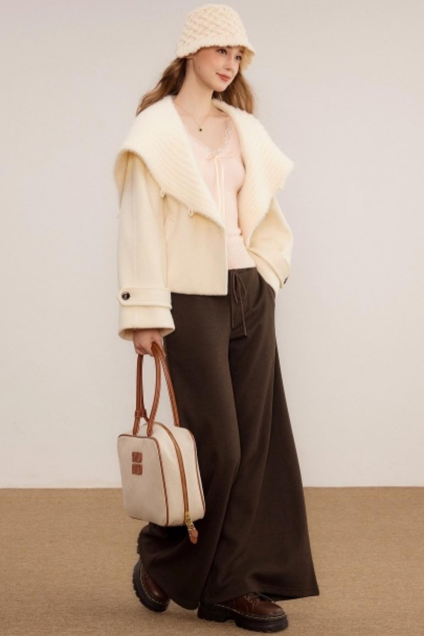 Woolen Shawl Collar Coat