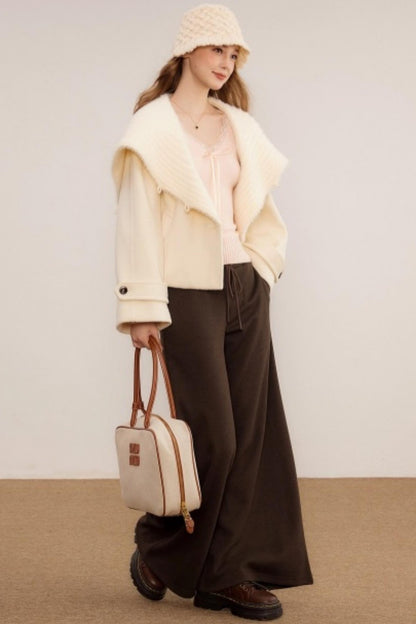 Woolen Shawl Collar Coat