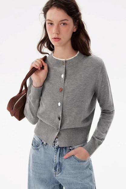 Premium Wool Slim Cardigan Sweater