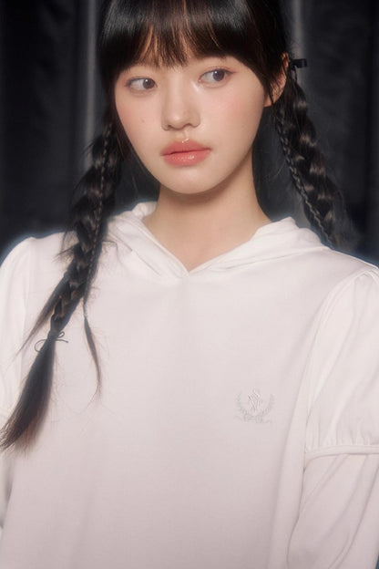 Panelled Puff Sleeve Layering Sweatshirt