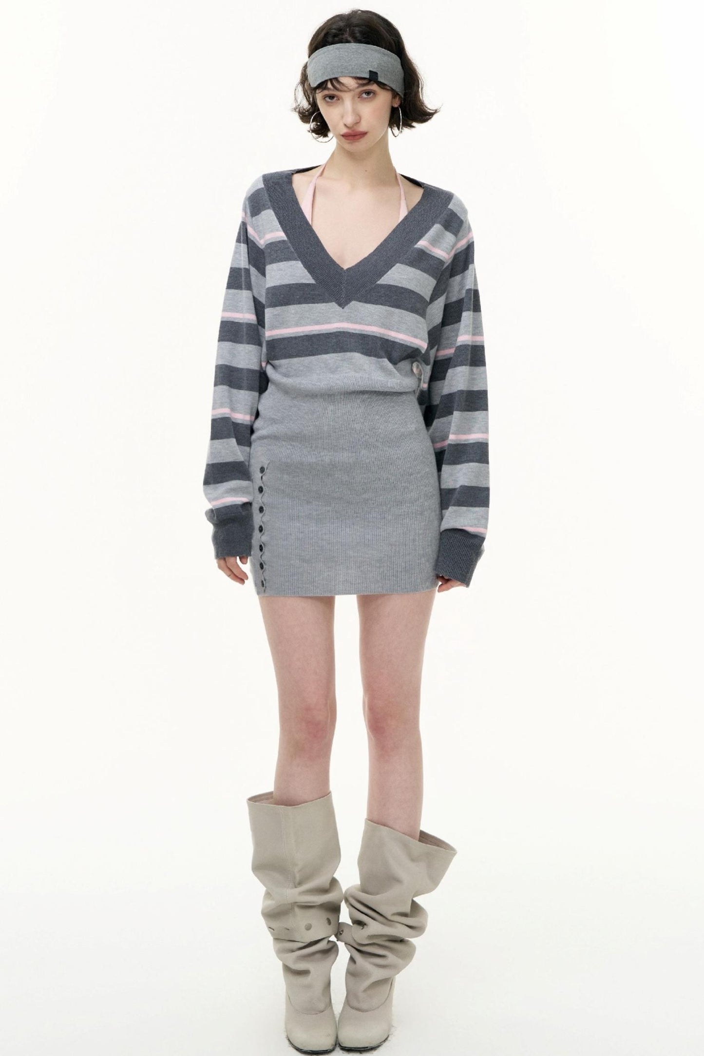 Striped Spliced Autumn Dress