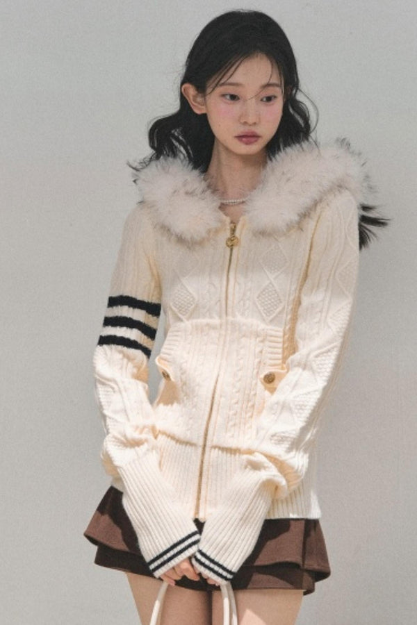 Winter Hooded Knit Sweater
