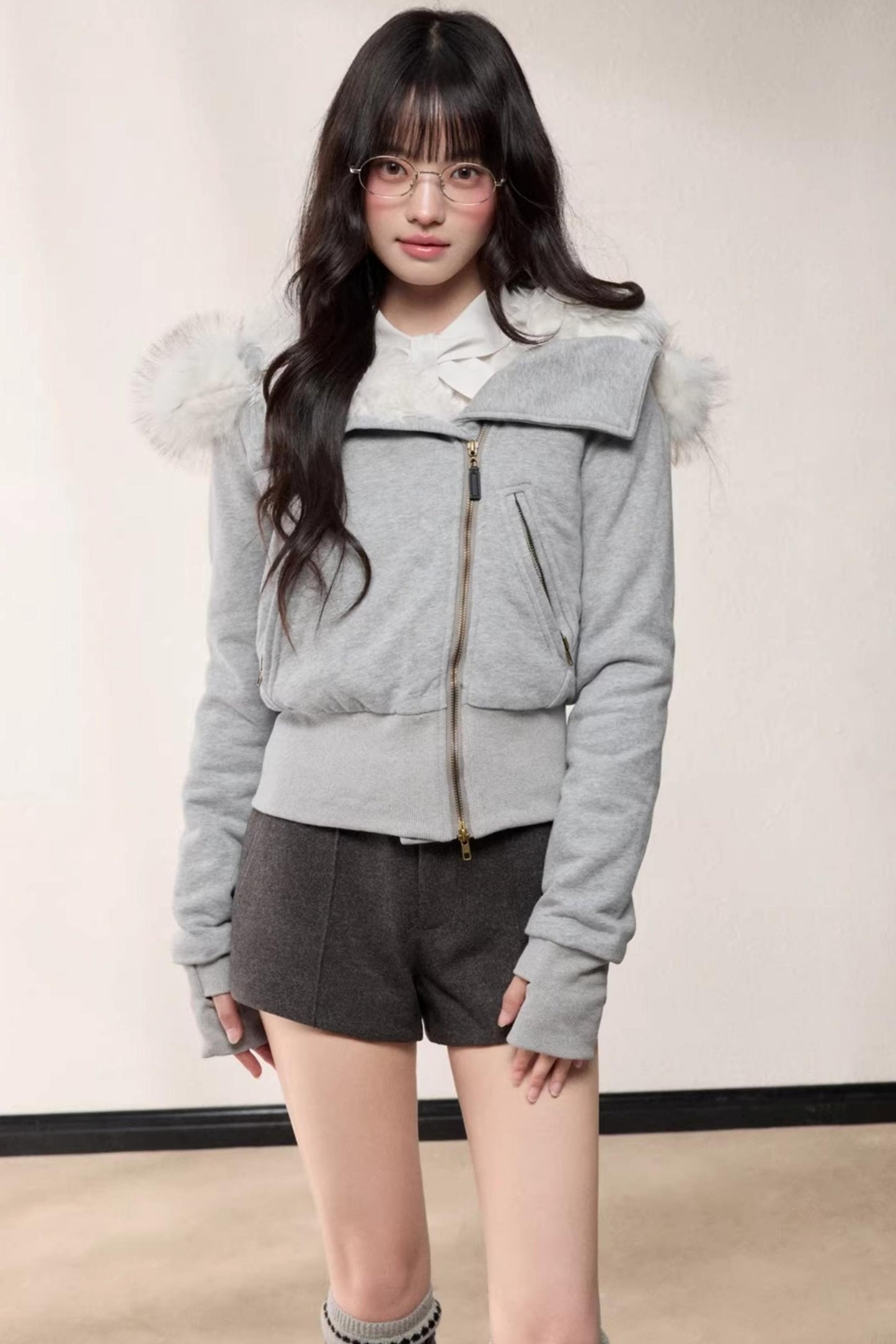 Hooded Fleece Slim Jacket