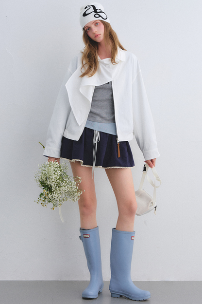 Lace Jacquard Pleated Skirt