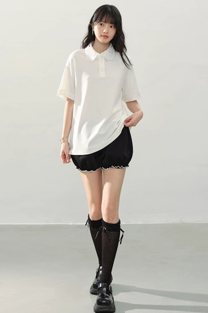 Hydrangea Lace Collar Top