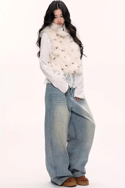 Galaxy Starry Wide-Leg Jeans