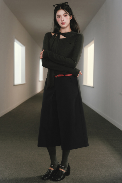 Slimming Waist-Cinching Turtleneck Top