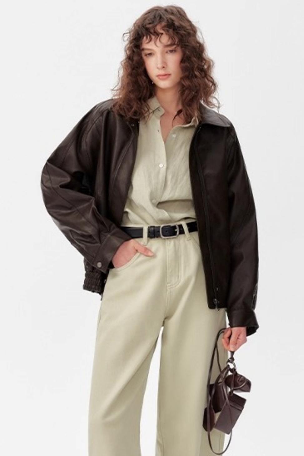 Vintage Leather Cargo Jacket