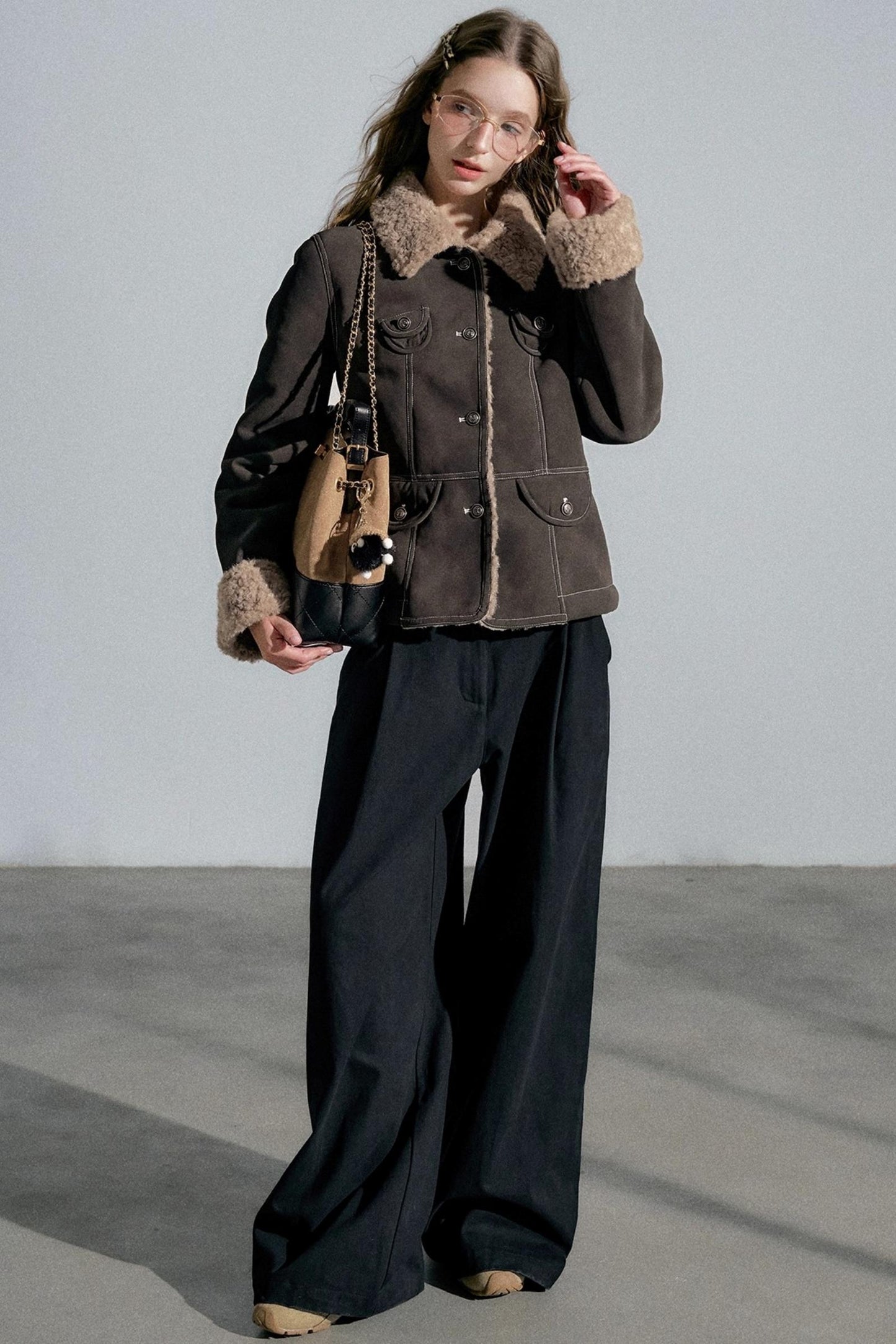 Vintage Lapel Fur Jacket