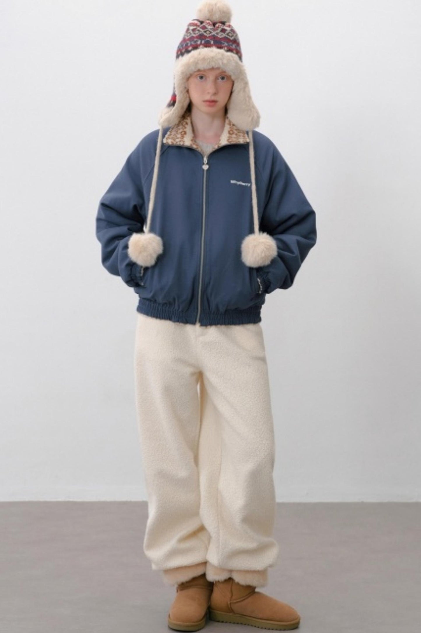 Thick Lambswool Straight-Leg Pants