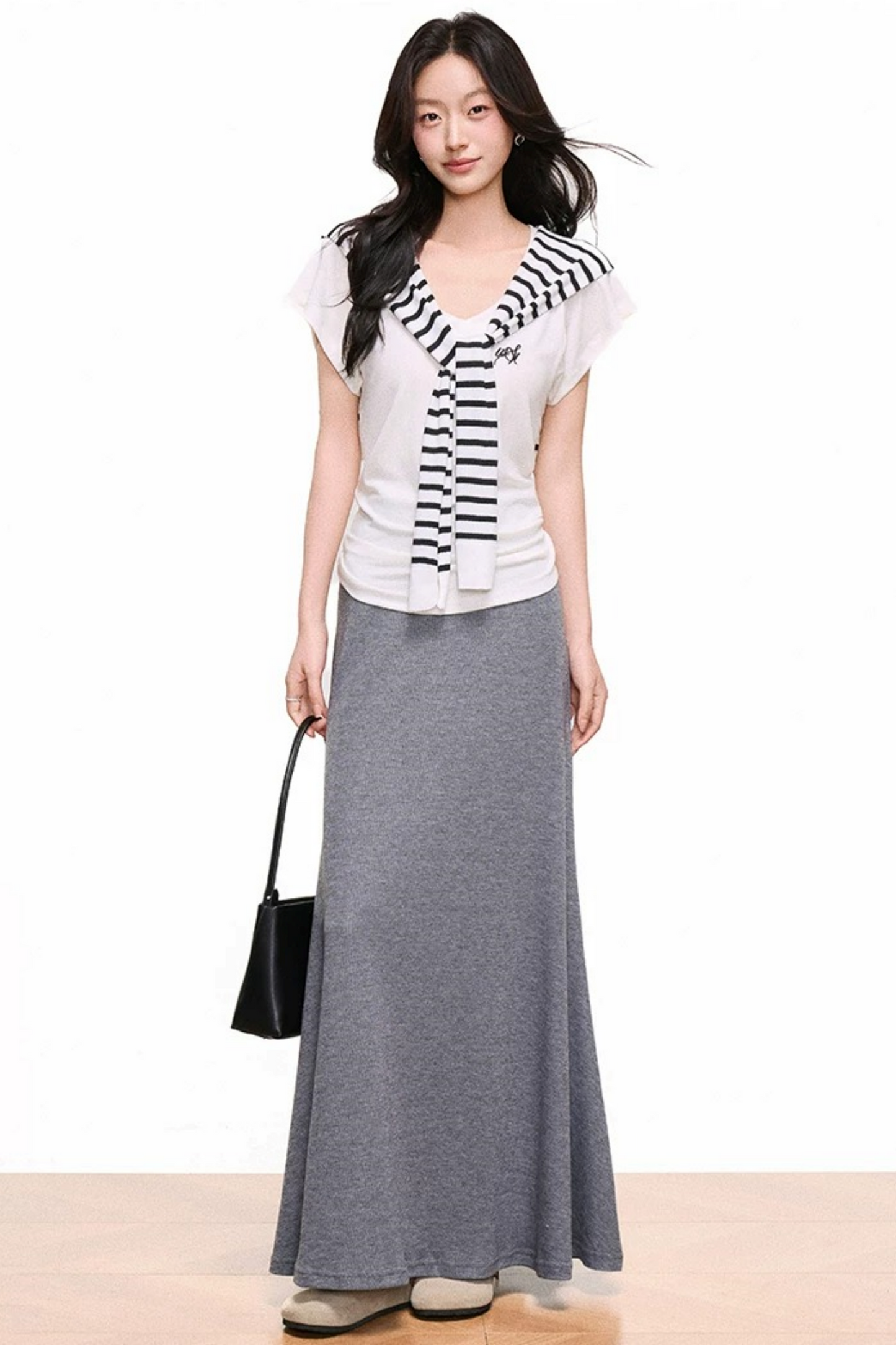 브이넥 머메이드 스커트 탑 셋업