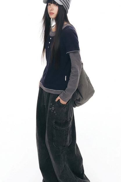 Vintage Weite Retro-Hosen