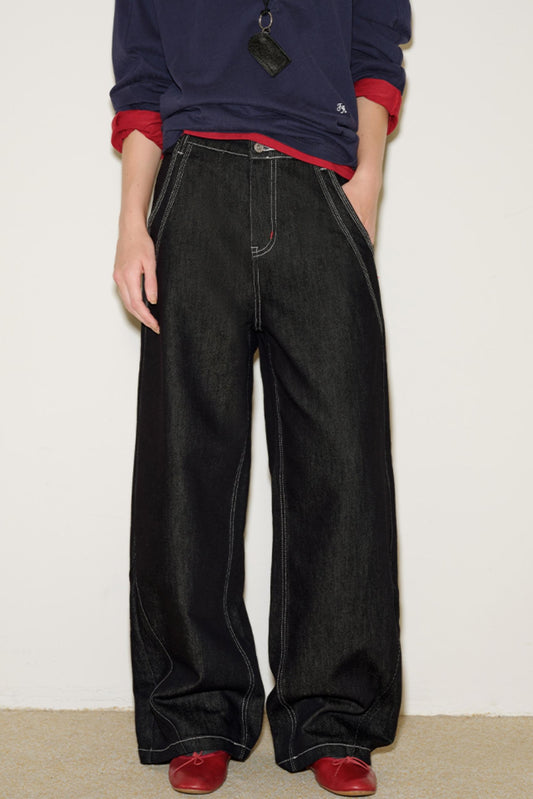 Retro Red Knot Denim Pants