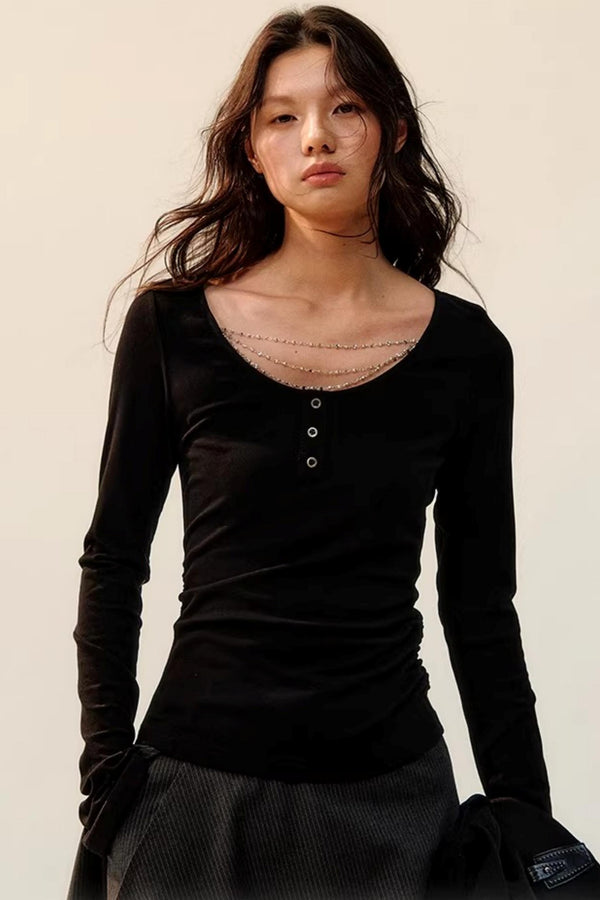 Silver Chain Slim-Fit T-Shirt