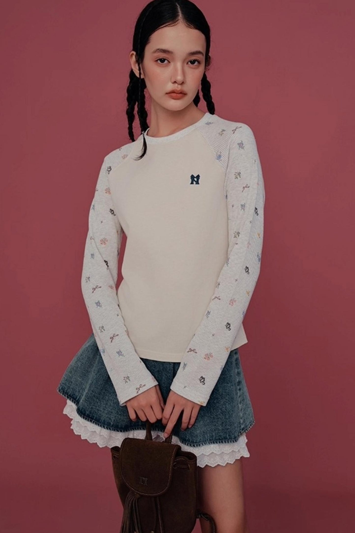 Floral Raglan Sleeve T-Shirt