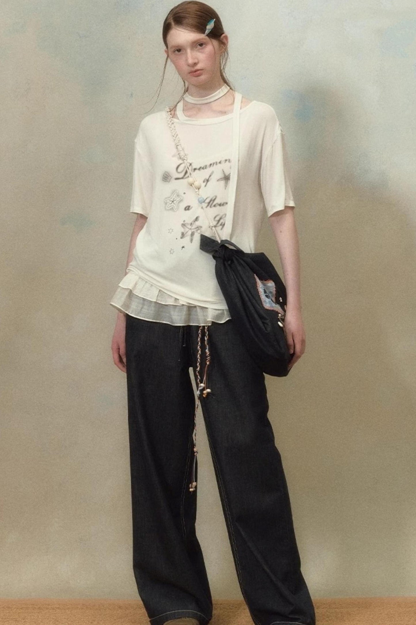 Elastic Wide Leg Jeans