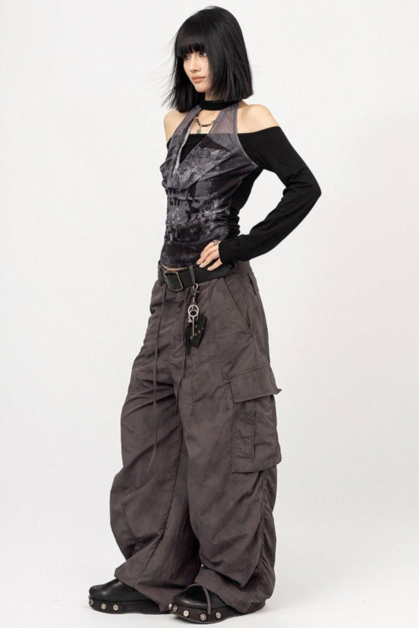 Vintage Swing Collar Long Sleeve Top