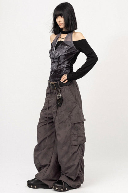 Vintage Swing Collar Long Sleeve Top