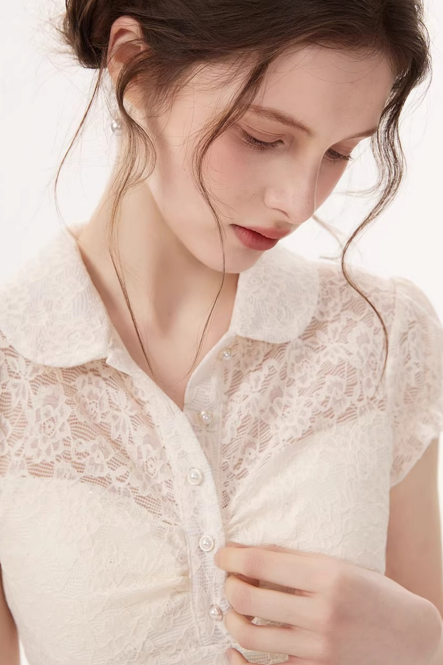 Lace Embroidery Doll Collar Top