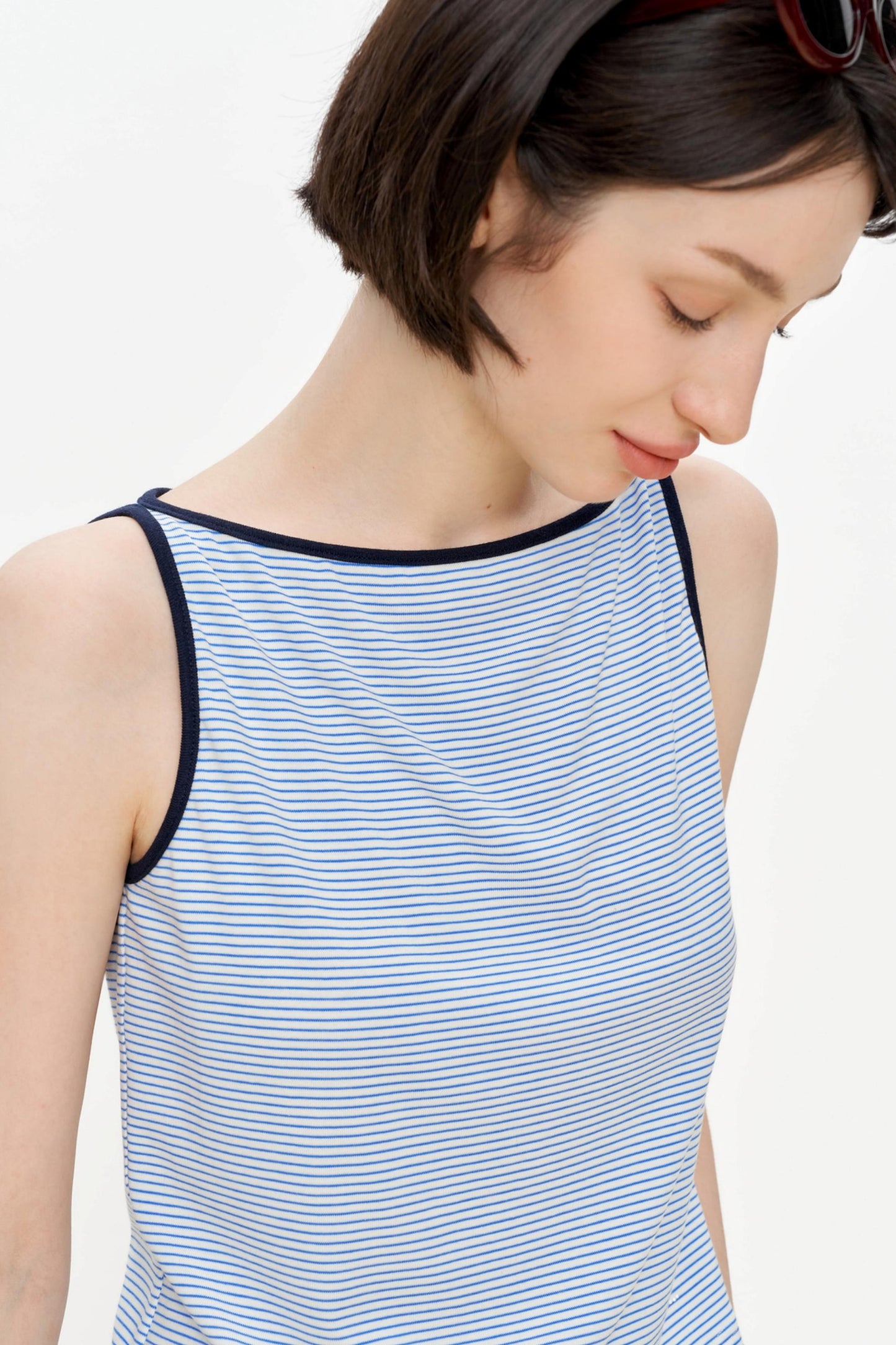 Blue Stripe Asymmetrical Tank