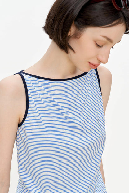 Blue Stripe Asymmetrical Tank