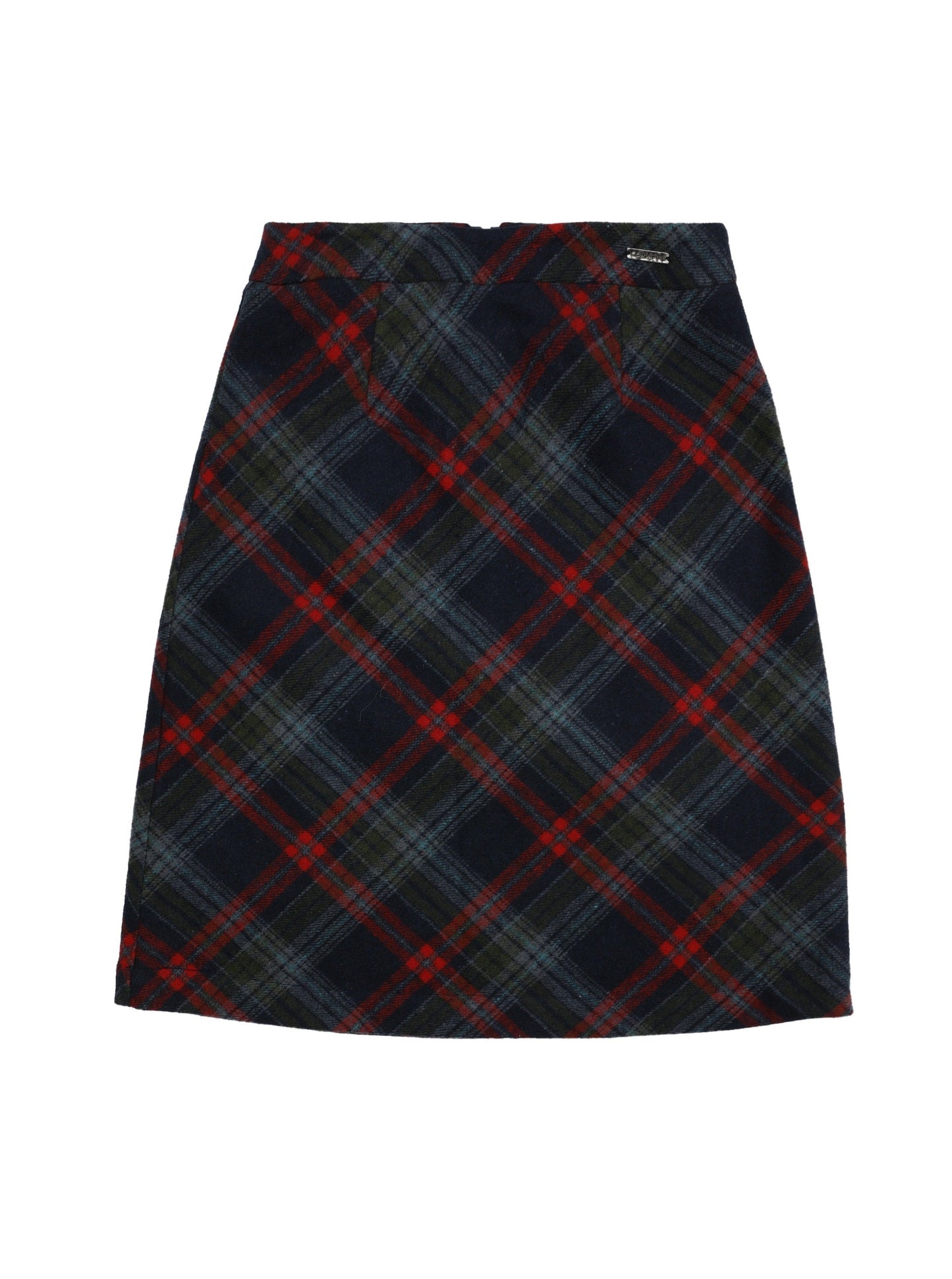 vintage woolen check short skirt