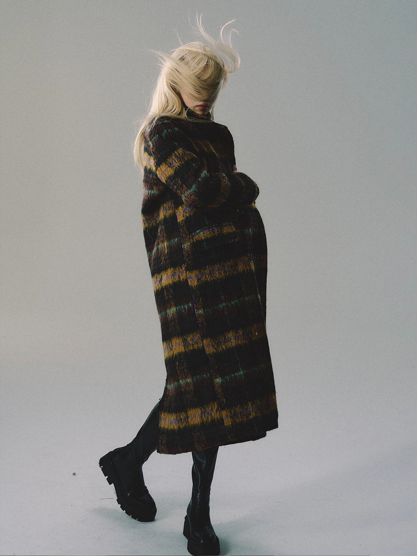 vintage plaid tweed coat