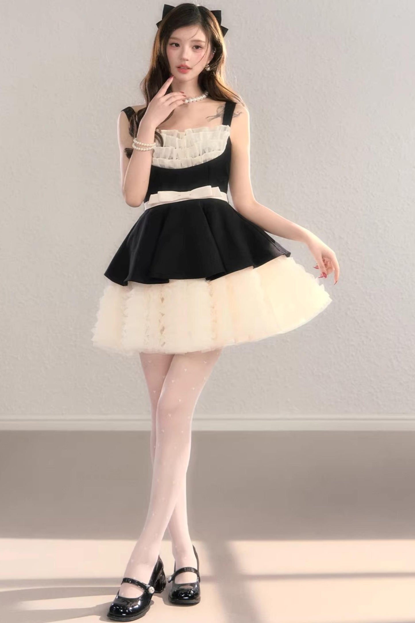 Gauze Lace Ball Gown Dress