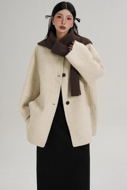 Elegant Chestnut Wool Coat