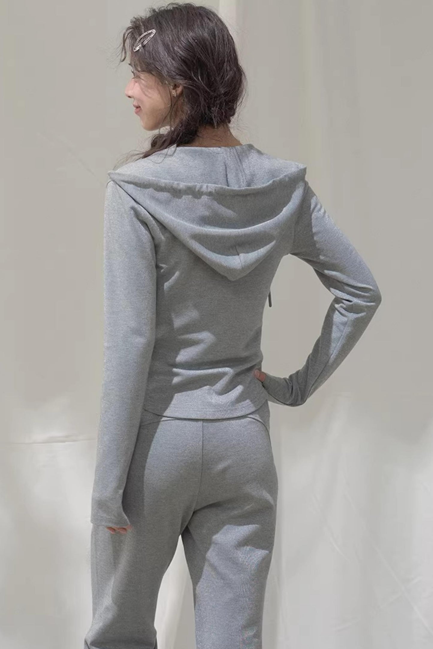 Hooded Zipper Sweatshirt Set-Up