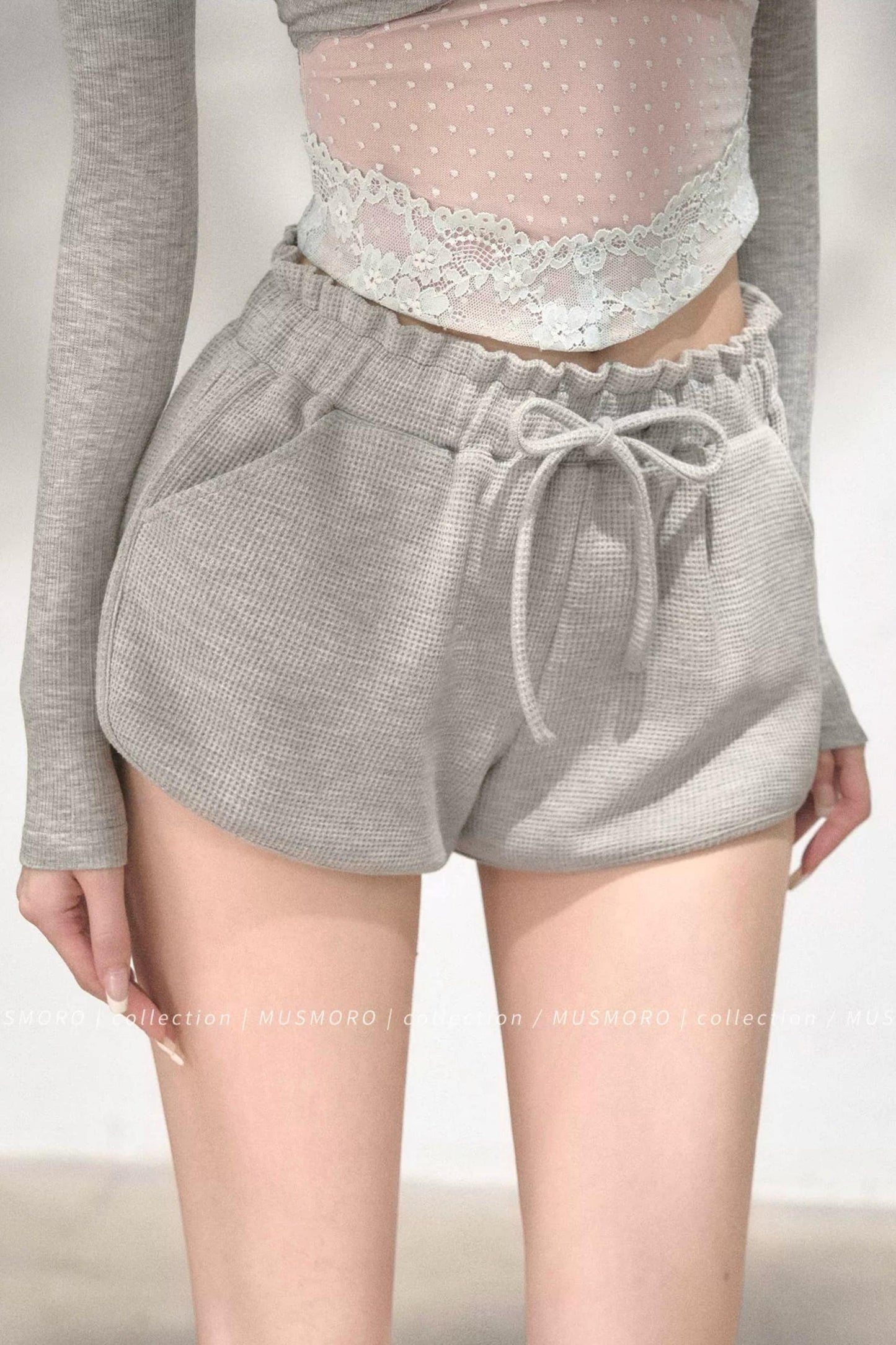 Pleated Floral Wide-Leg Shorts
