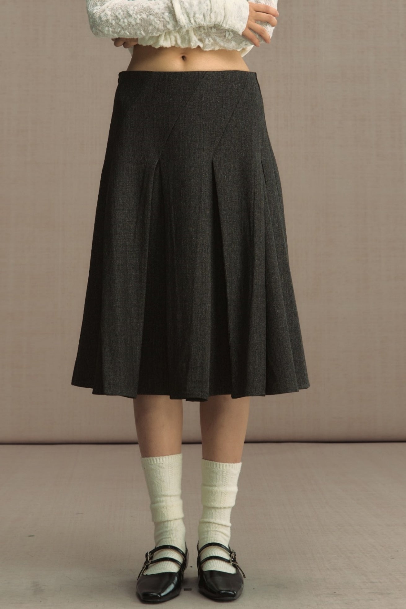 Retro Gray Plaid Cropped Jacket Set-Up