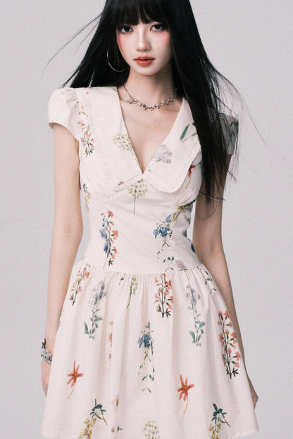 Floral Doll Neck Dress