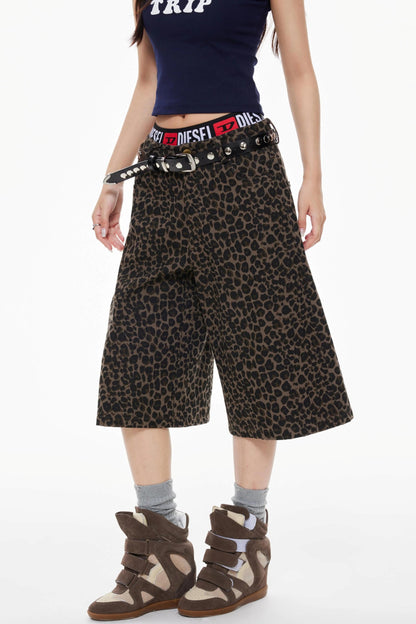 Leopard Cropped Shorts