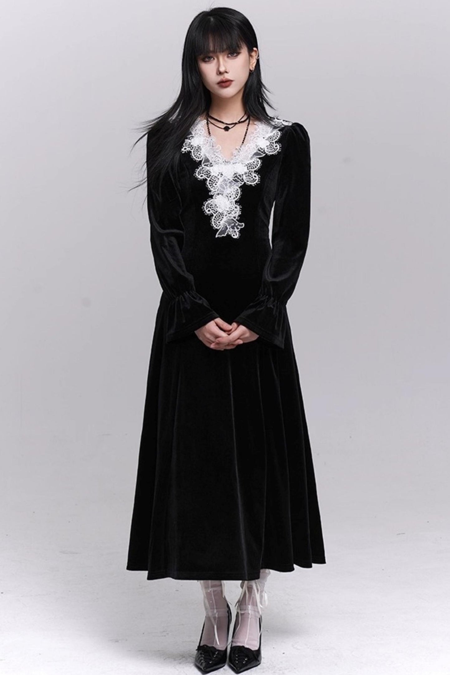 Black Velvet Winter Dress