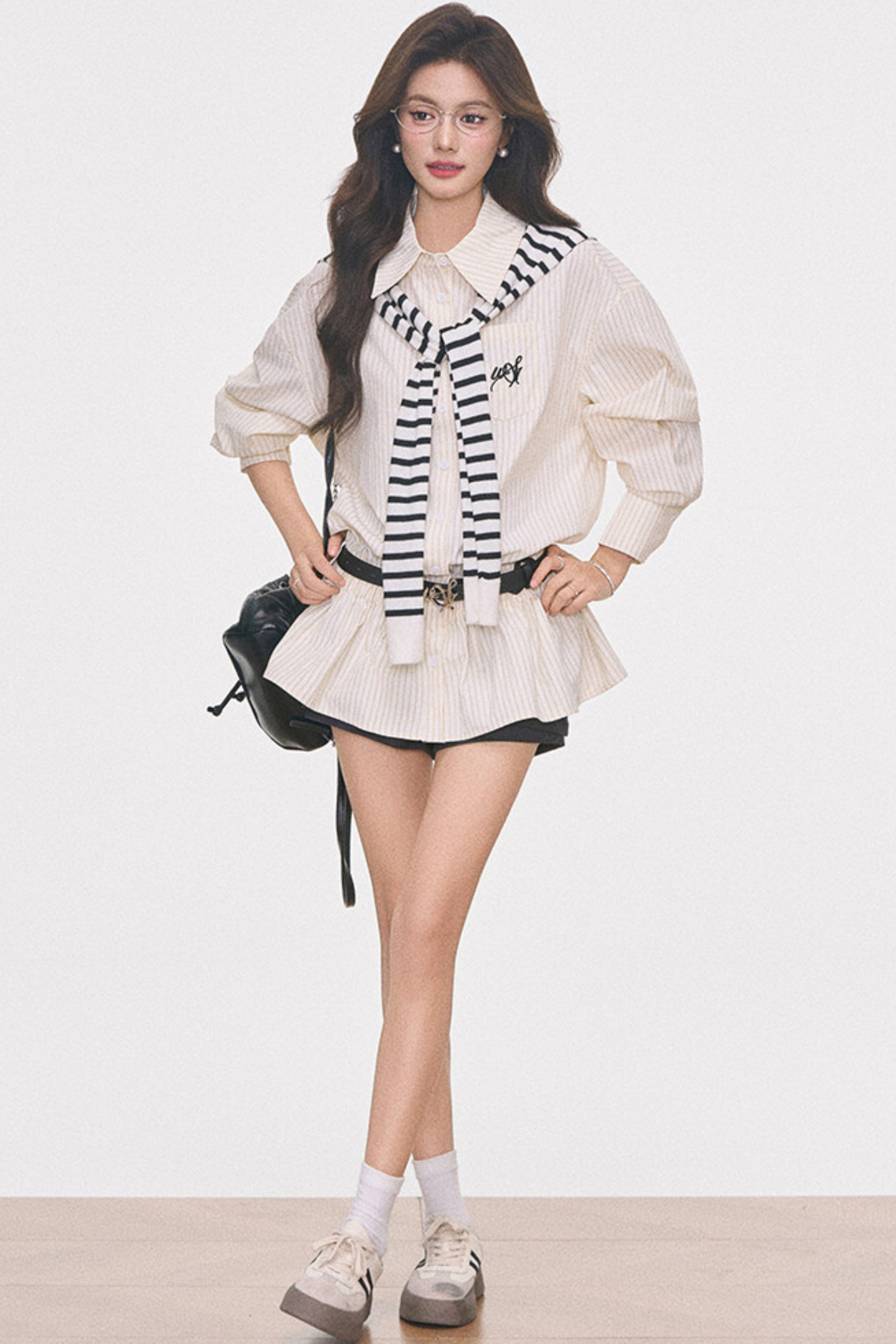 Waist-Cinching Shirt Dress Set-Up