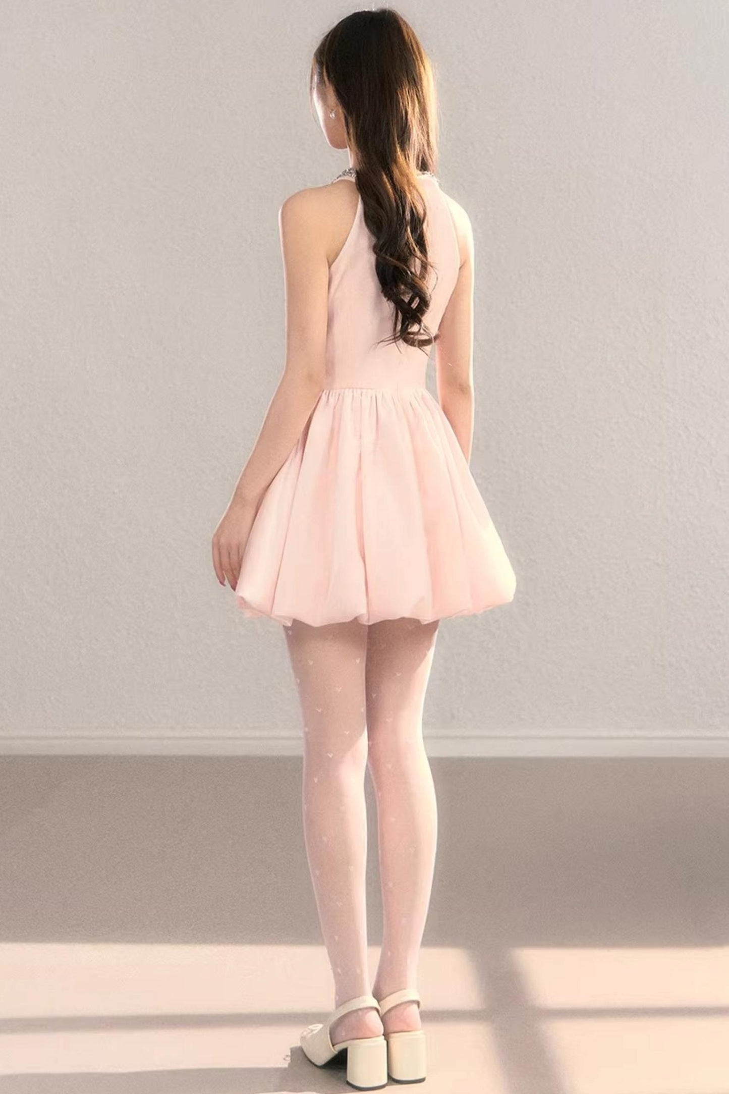 Highlight Halter Neck Puff Dress