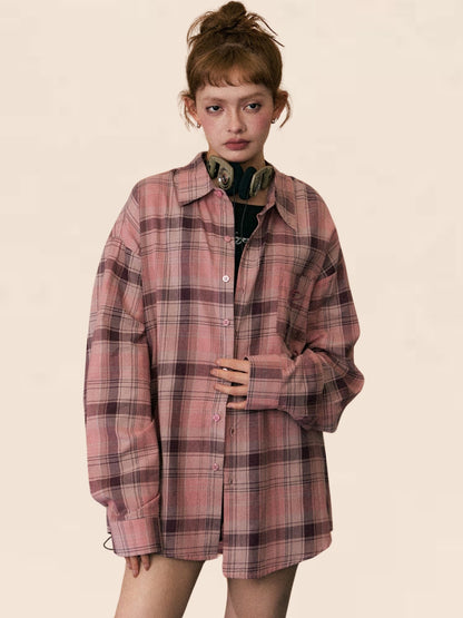 Vintage Plaid Sun Protection Shirt