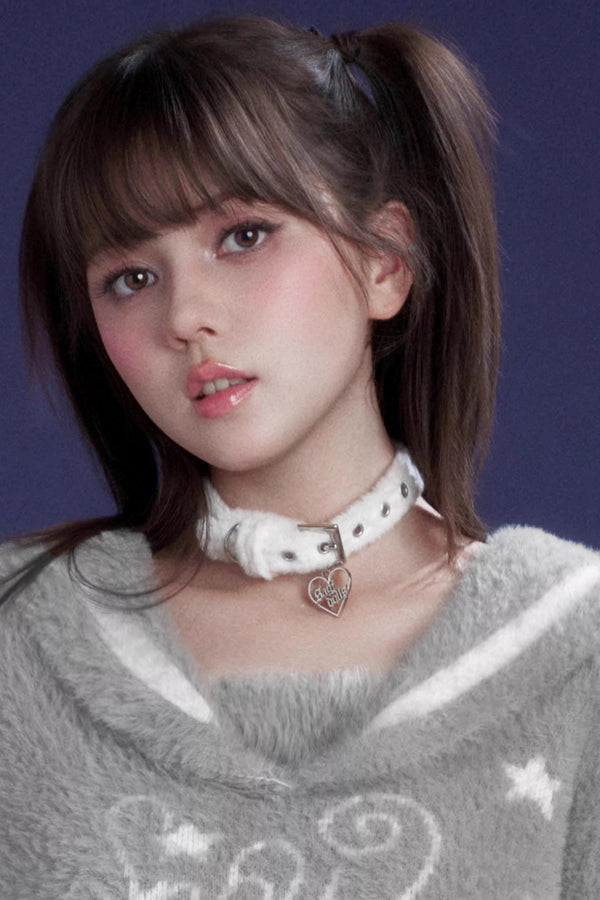 Sweet White Plush Choker