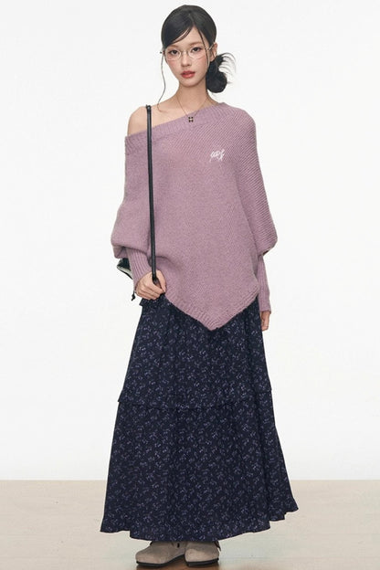 Westayone Floral Sweater Skirt Set-Up